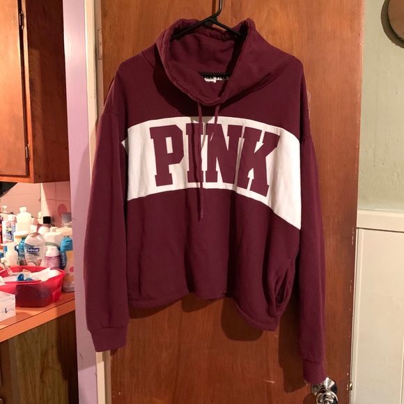 VS Pink oversized cowl neck sweatshirt sz L - Picture 2 of 4